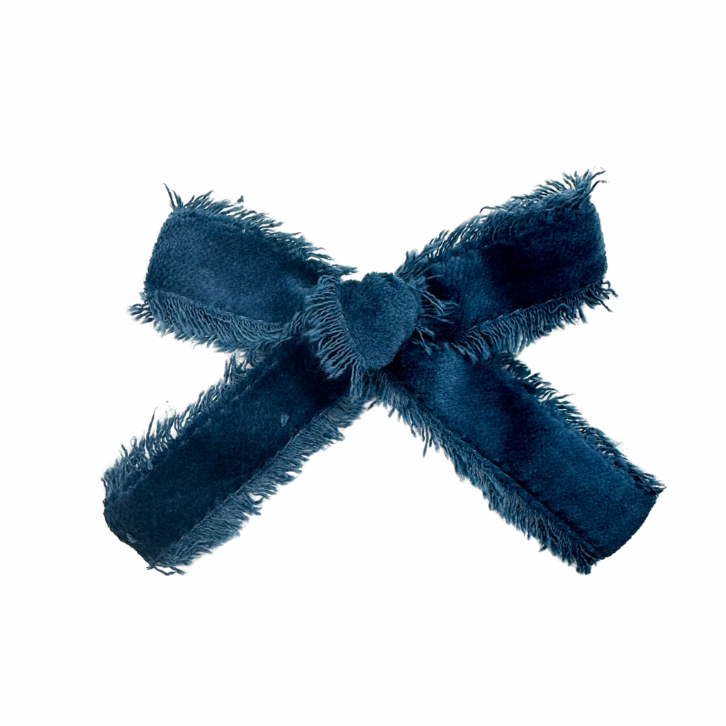 Navy Raw Edge :: Ribbon Mini Explorer Bow