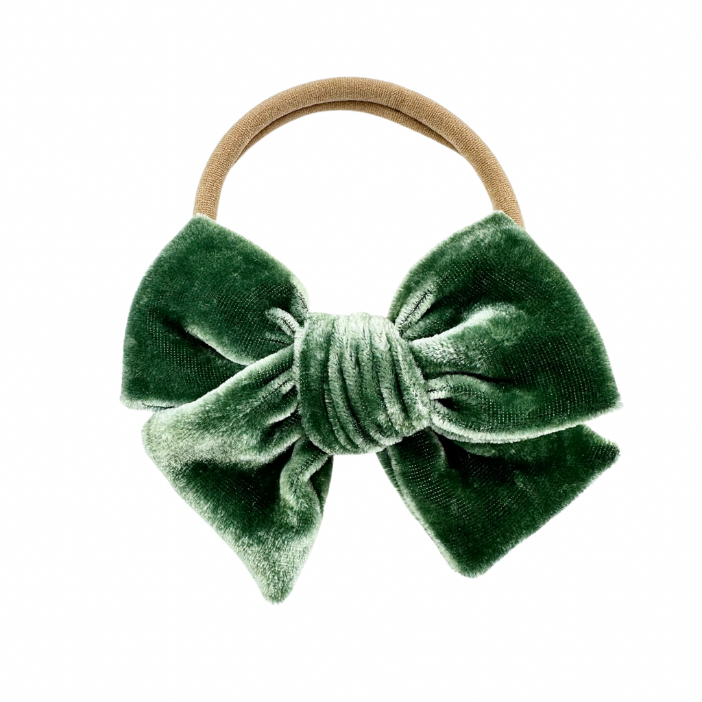 Green Velvet :: Mini Voyager Bow