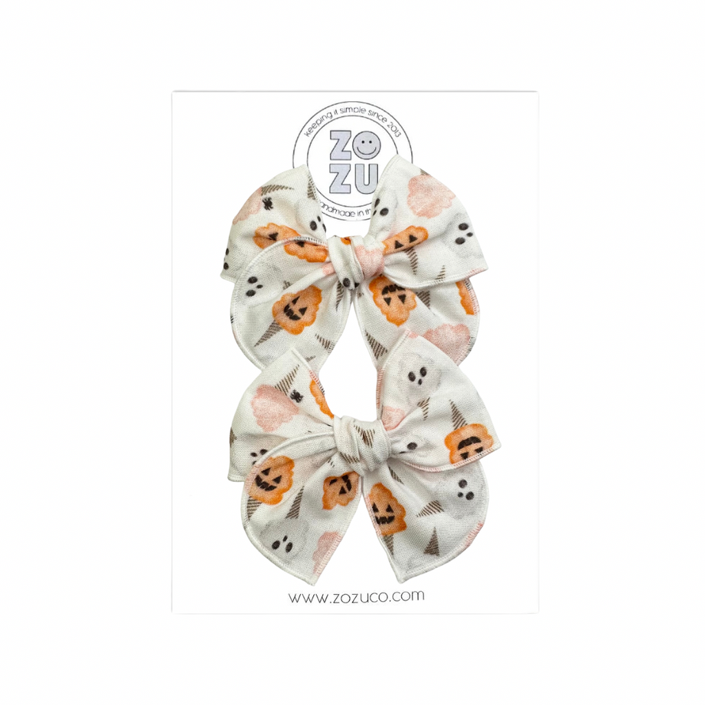 Cotton Candy Jack-O-Lantern :: Mini Traveler Pigtail Set