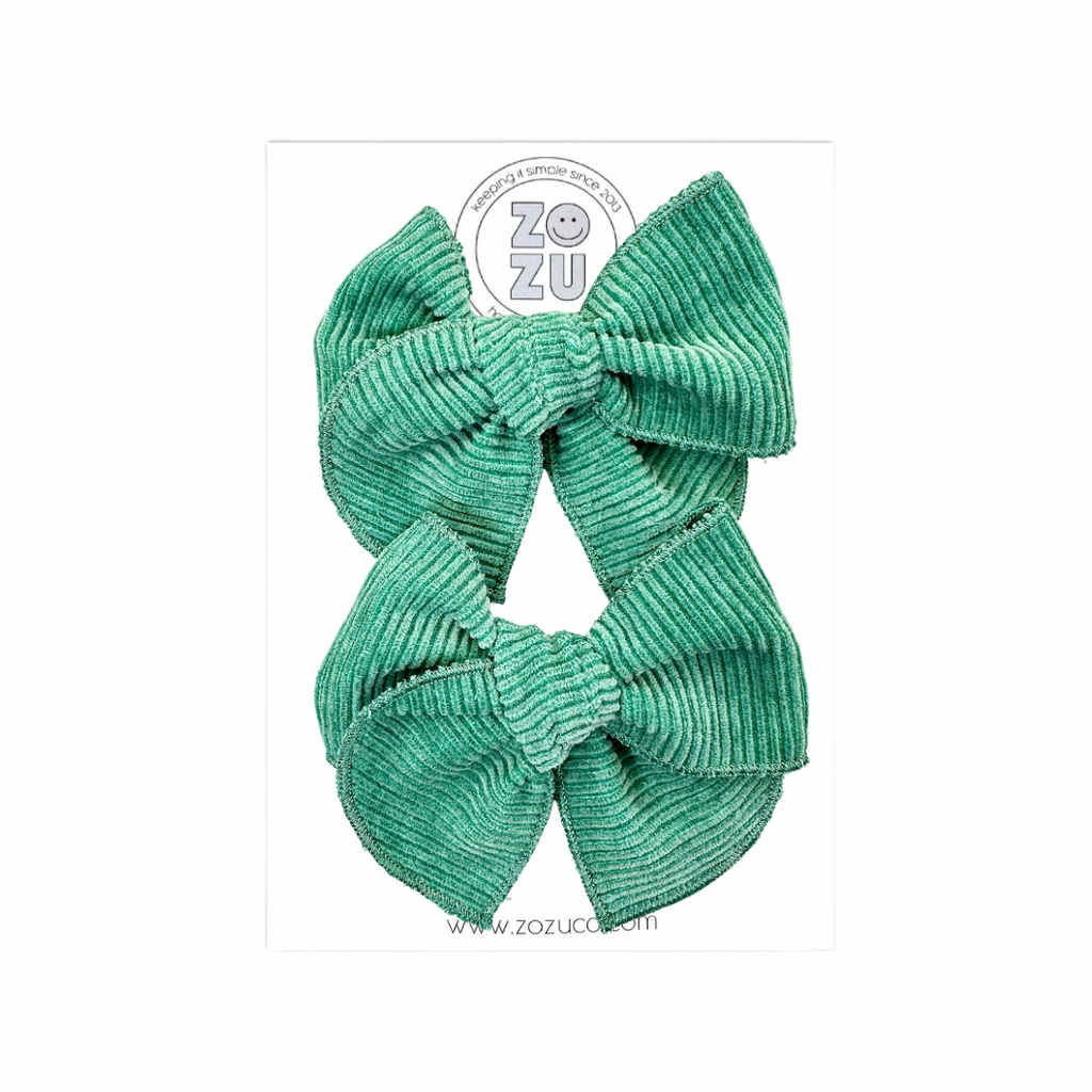 Green Corduroy :: Mini Traveler Pigtail Set