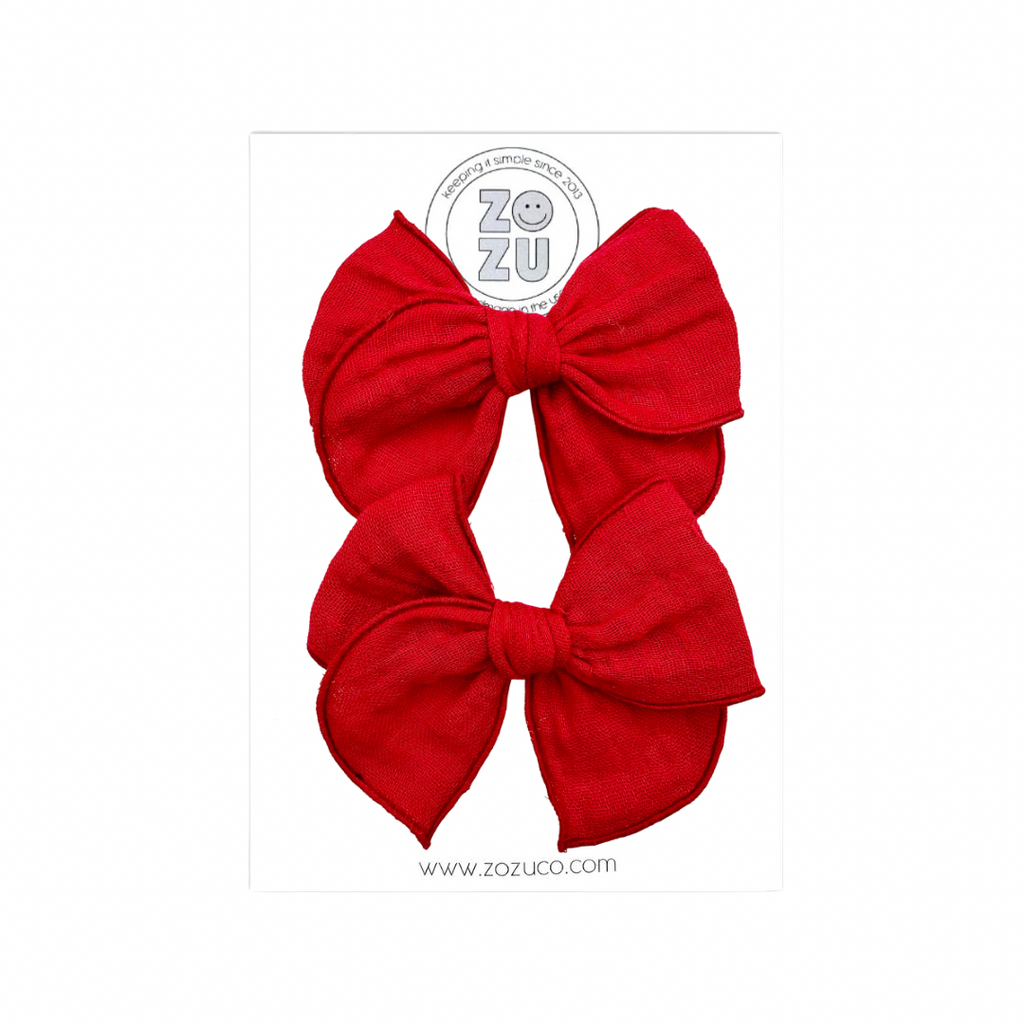 Red Double Gauze :: Mini Traveler Pigtail Set