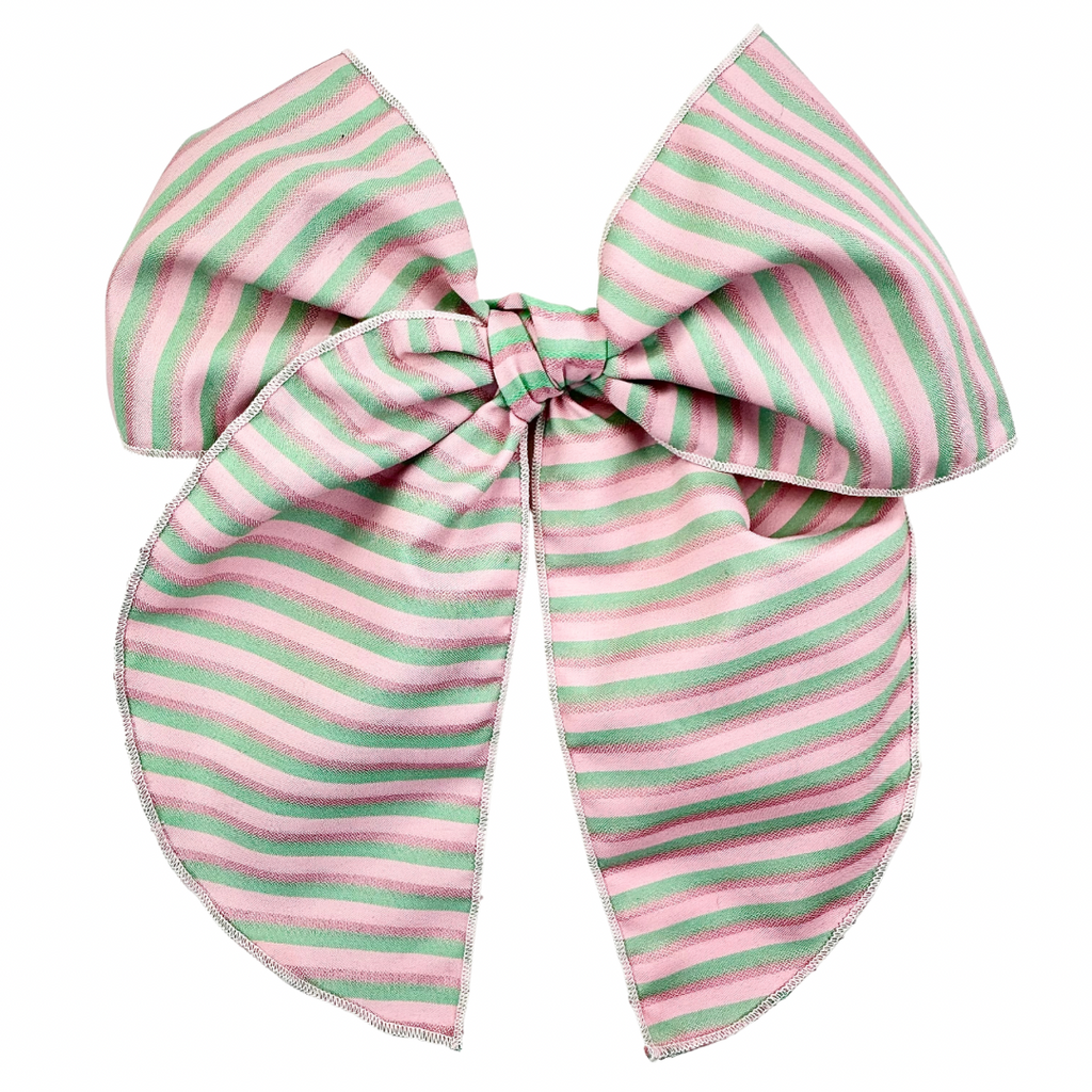 Mint & Metallic Pink Stripe :: Oversized Traveler