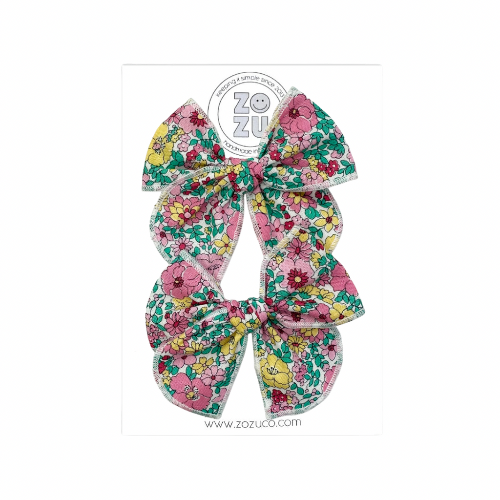 Pink Lemonade Floral :: Mini Traveler Pigtail Set