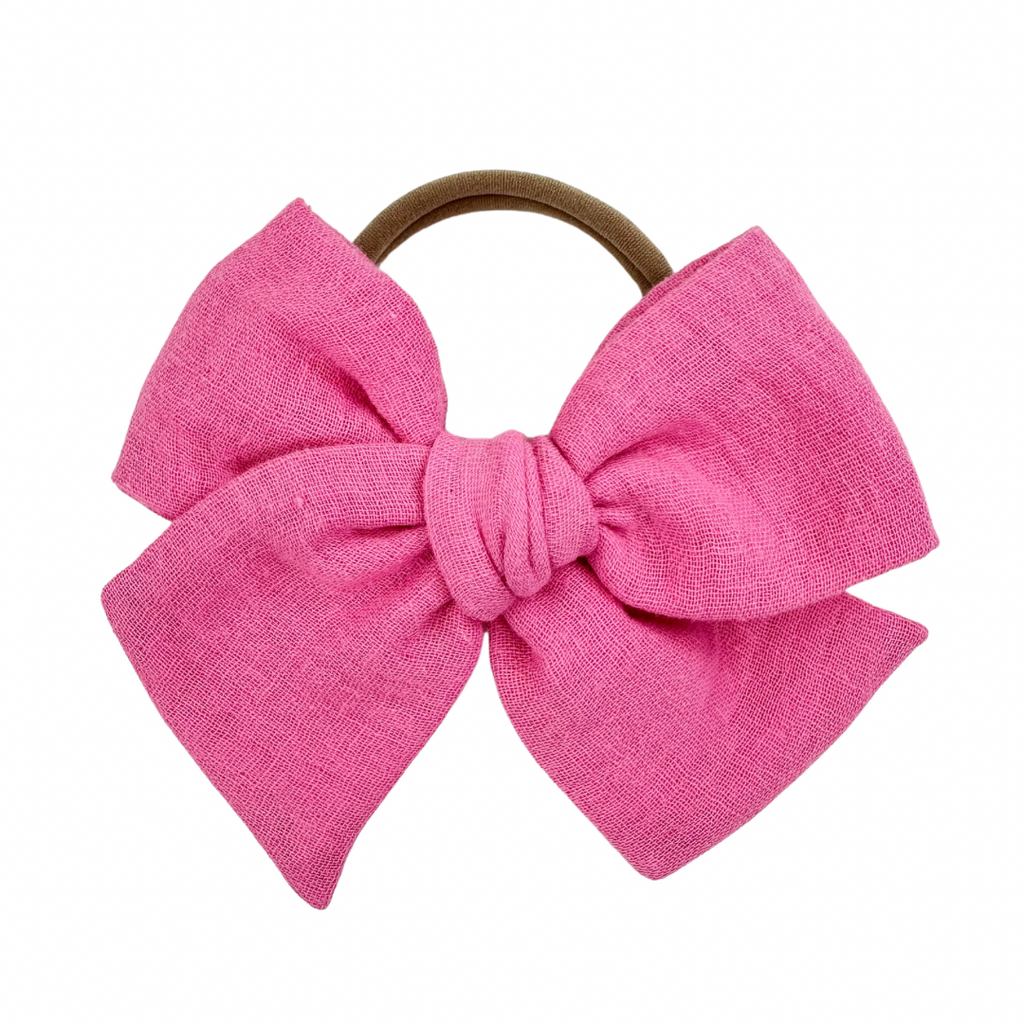 Pink Raspberry Gauze :: Voyager Bow