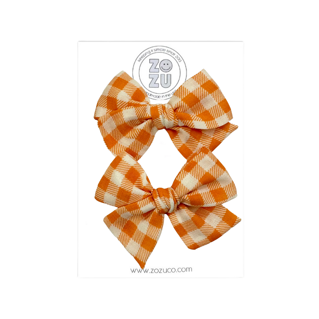 Orange Gingham :: Mini Voyager Pigtail Set