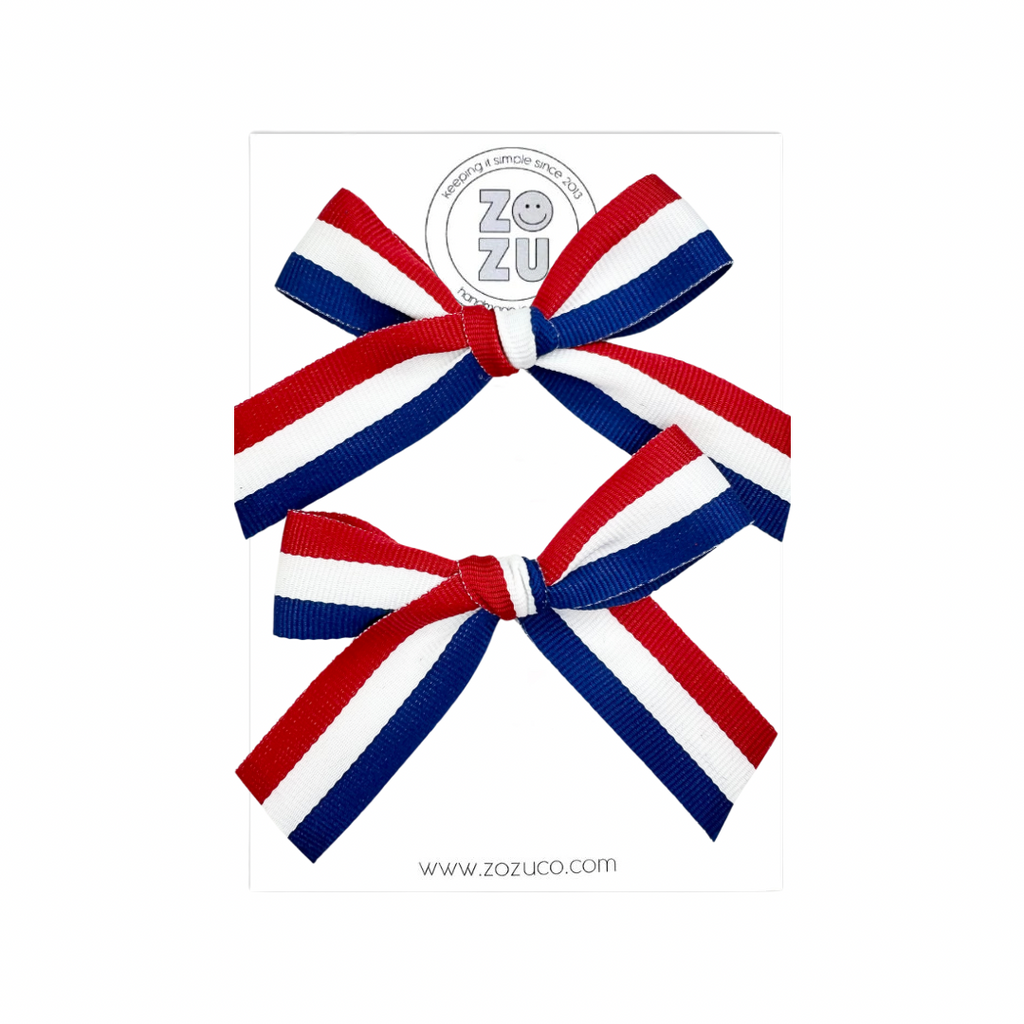 Red, White, & Blue :: Mini Explorer Ribbon Pigtail Set