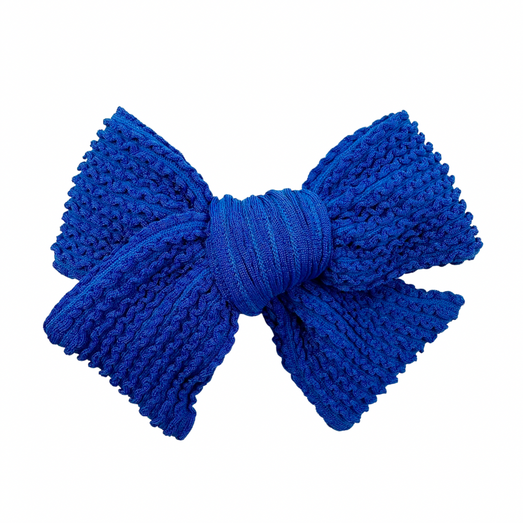 Cobalt Seersucker Swim :: Mini Voyager Bow