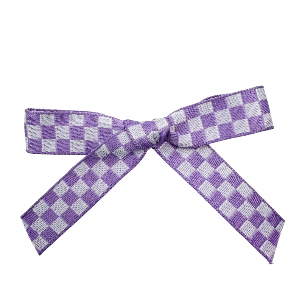 Lavender Check :: Ribbon Mini Explorer Bow