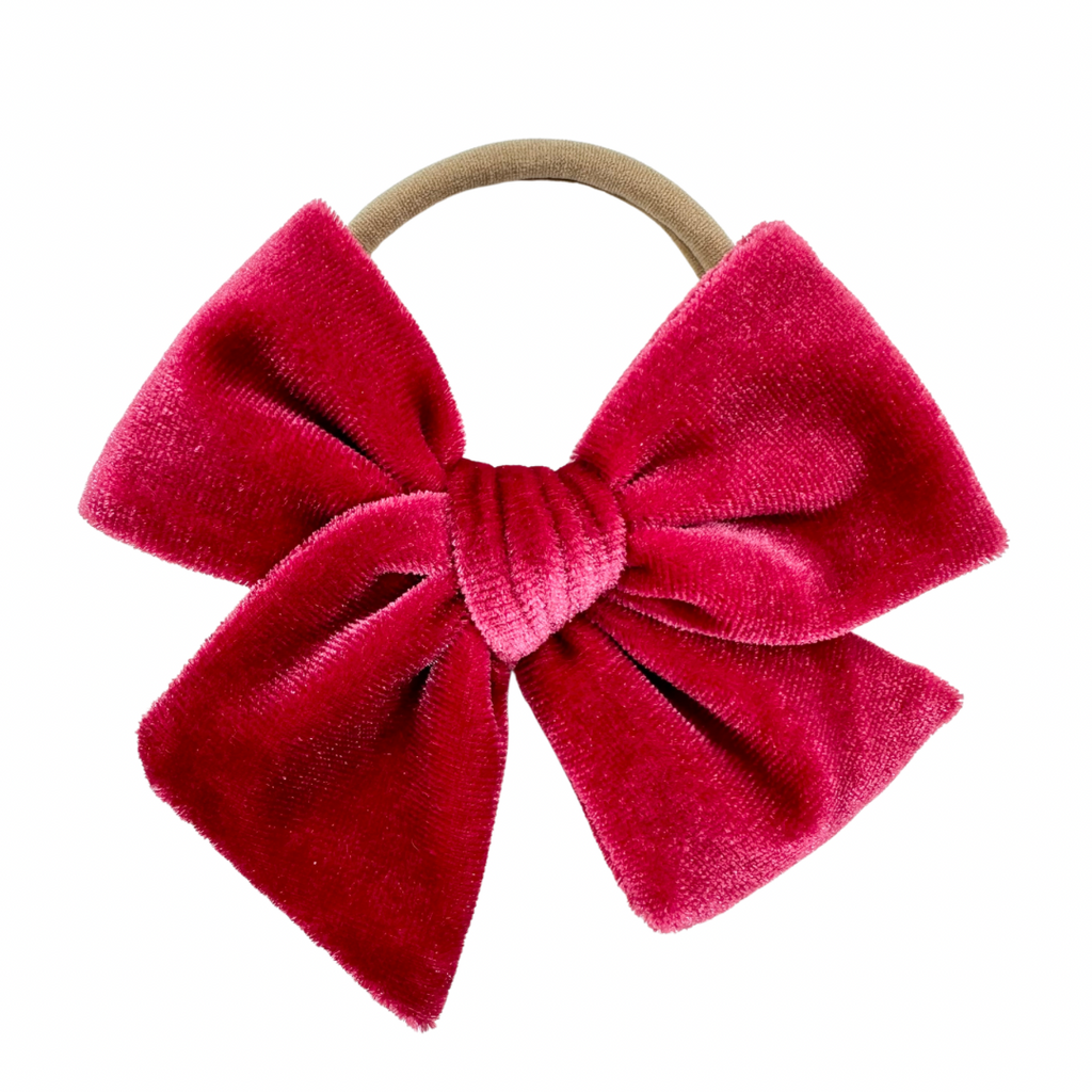 Strawberry Velvet :: Mini Voyager Bow