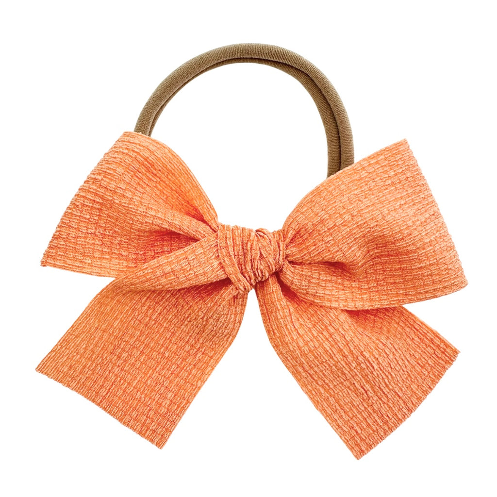 Orange Crinkle :: Ribbon Mini Voyager Bow