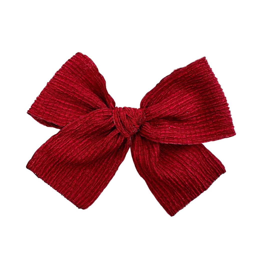 Deep Red Crinkle :: Ribbon Mini Voyager Bow