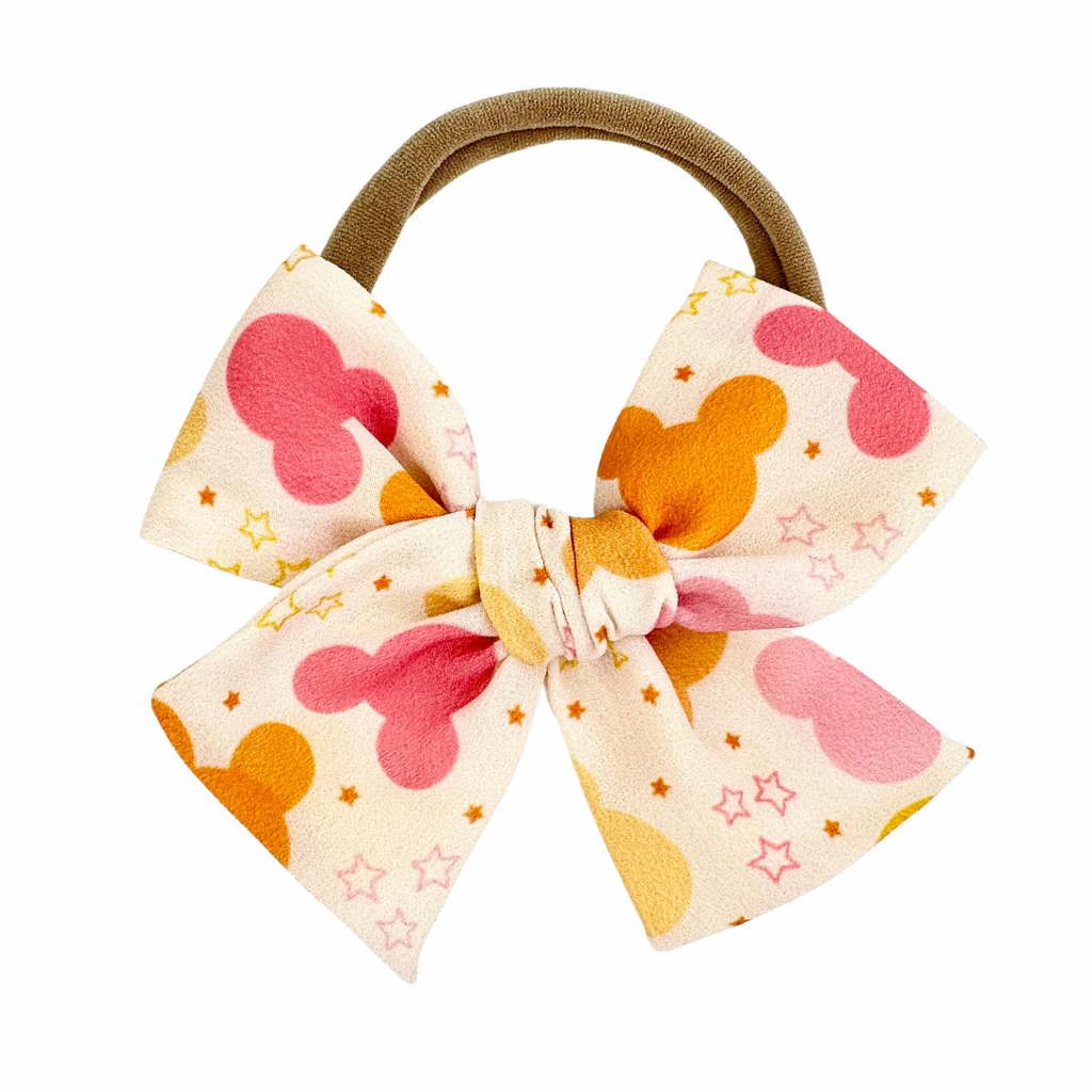 Mouse Ears in Sorbet :: Mini Voyager Bow