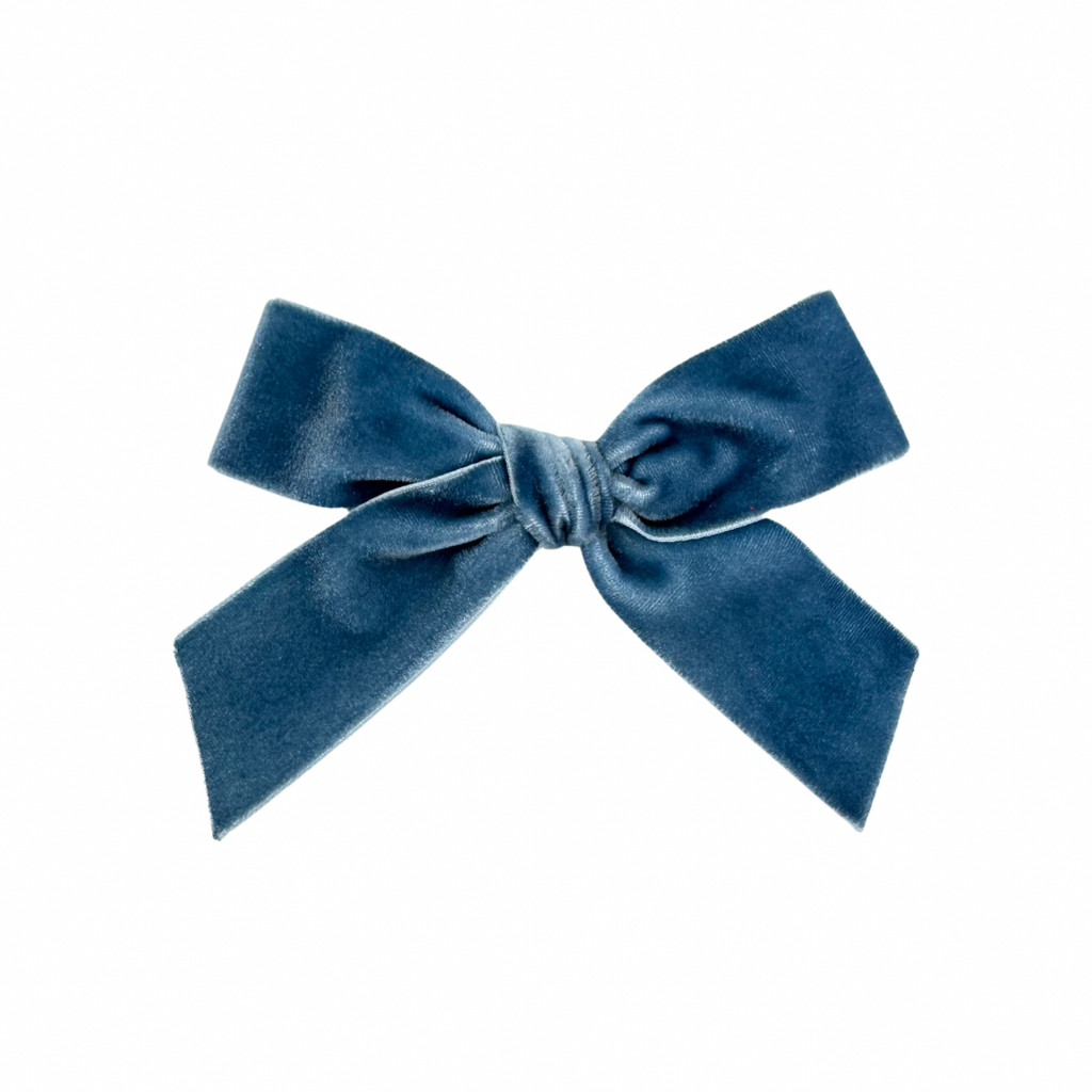 Steel Blue Velvet :: Ribbon Mini Explorer Bow