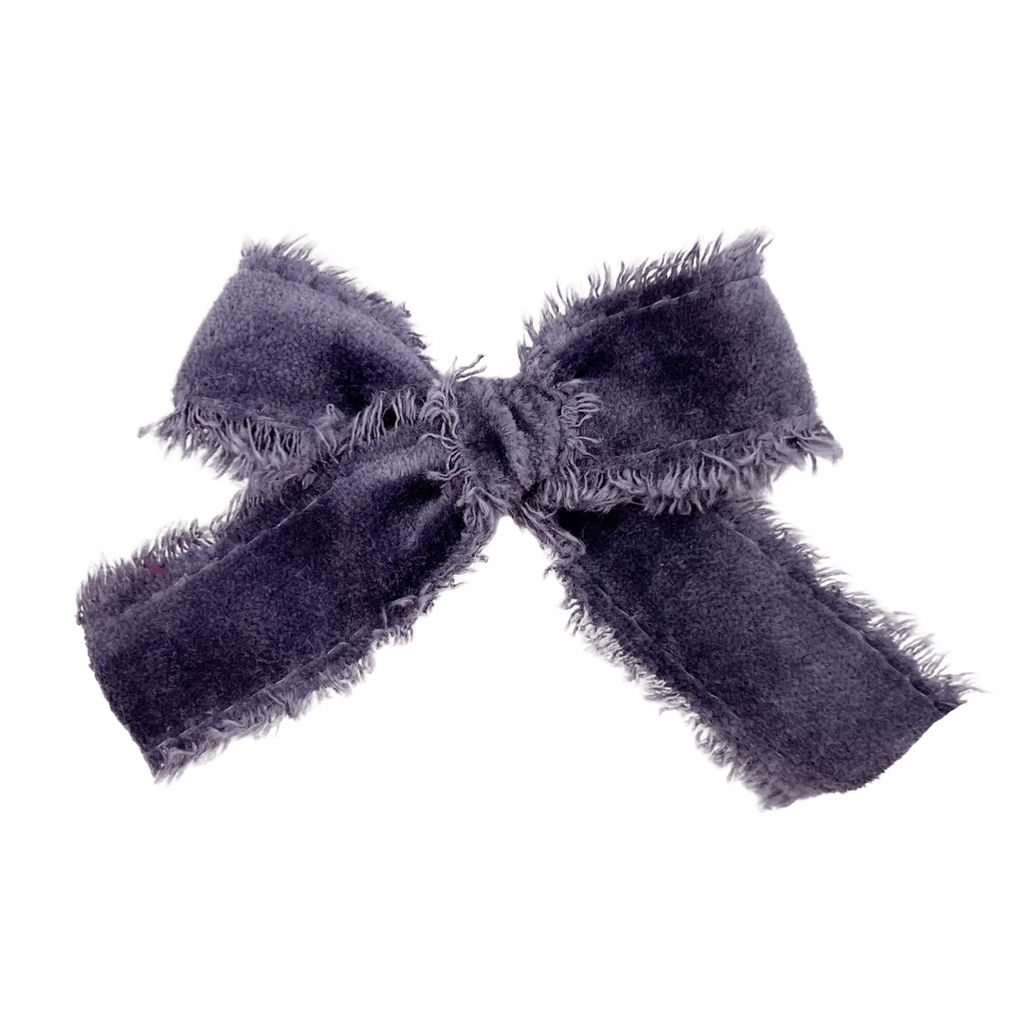 Dusty Purple Raw Edge Velvet :: Ribbon Mini Explorer Bow