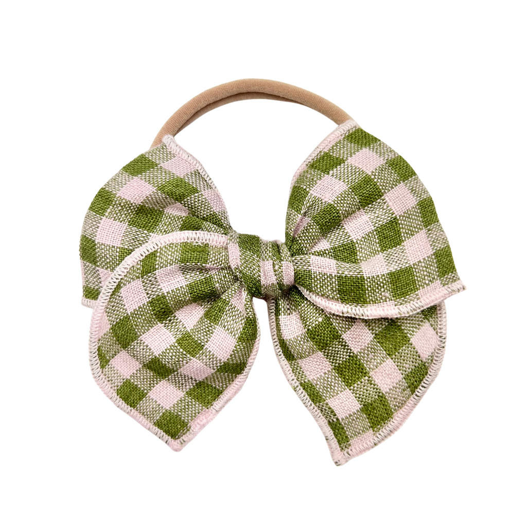 Pink & Green Gingham Linen :: Mini Traveler