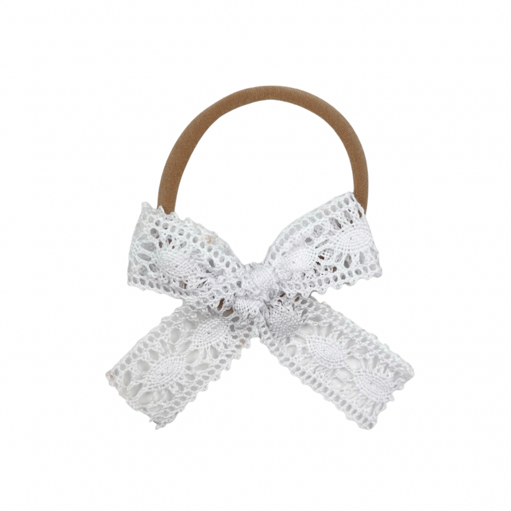 White Eyelet :: Ribbon Explorer Bow