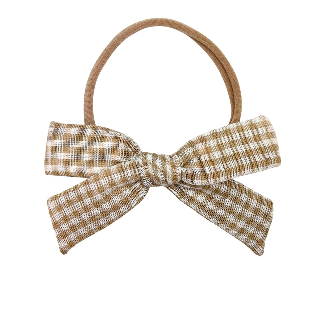 Tan Gingham :: Explorer Bow