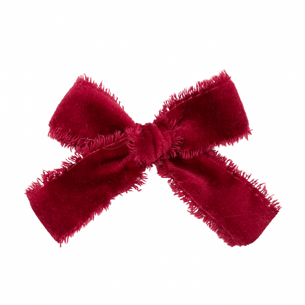 Red Raw Edge Velvet :: Ribbon Mini Explorer Bow