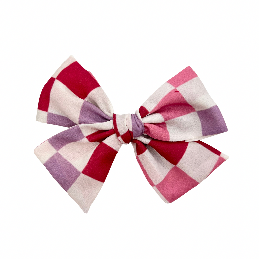 Cheerful Check :: Mini Voyager Bow