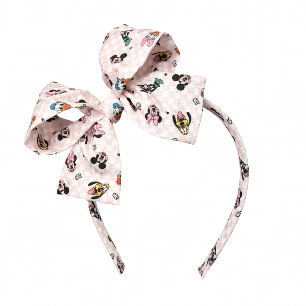 Hiya Pals in Pink Check :: Big Girl Headband