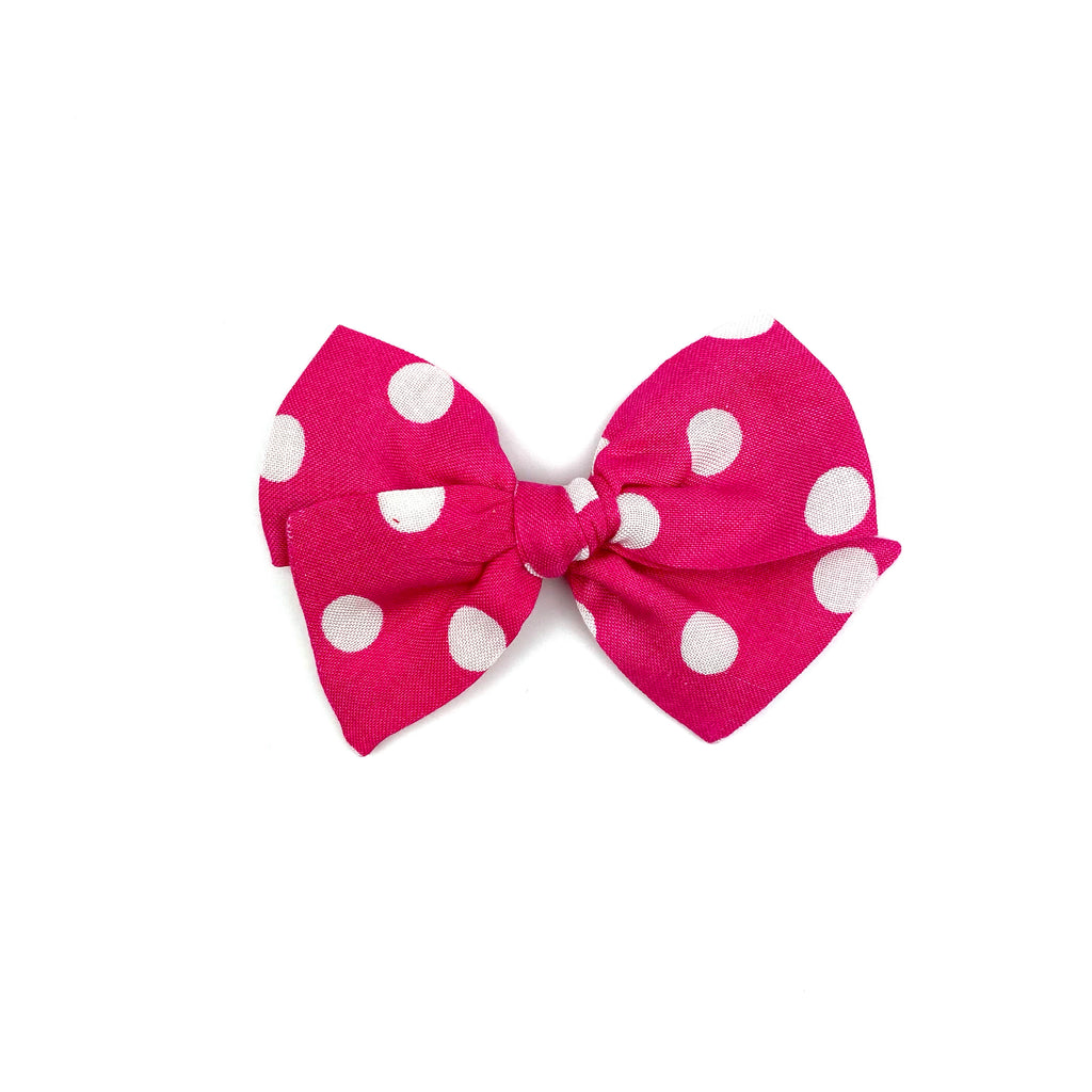 Hot Pink Dot :: Mini Voyager Bow