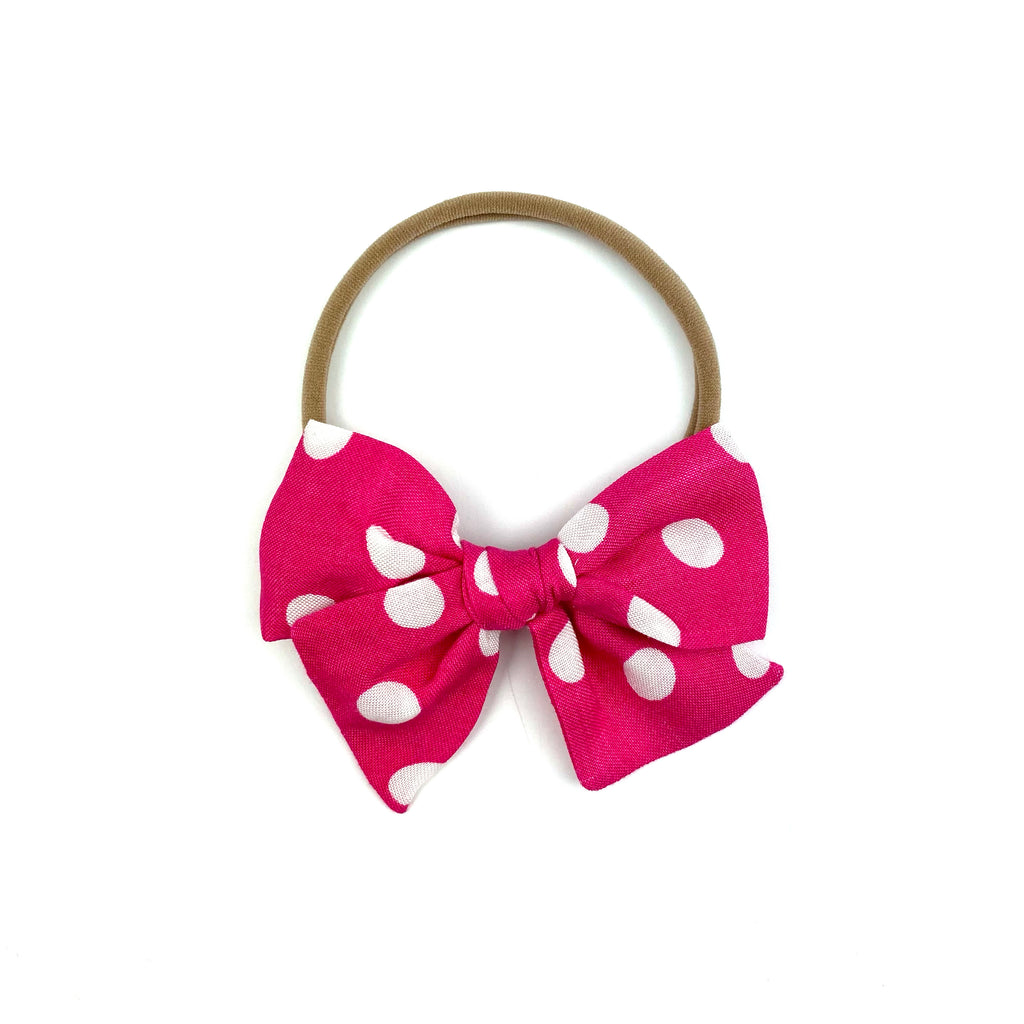 Hot Pink Dot :: Mini Voyager Bow